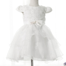 Verão flor chiffon menina vestido branco tutu princesa paty vestido para meninas 4 anos